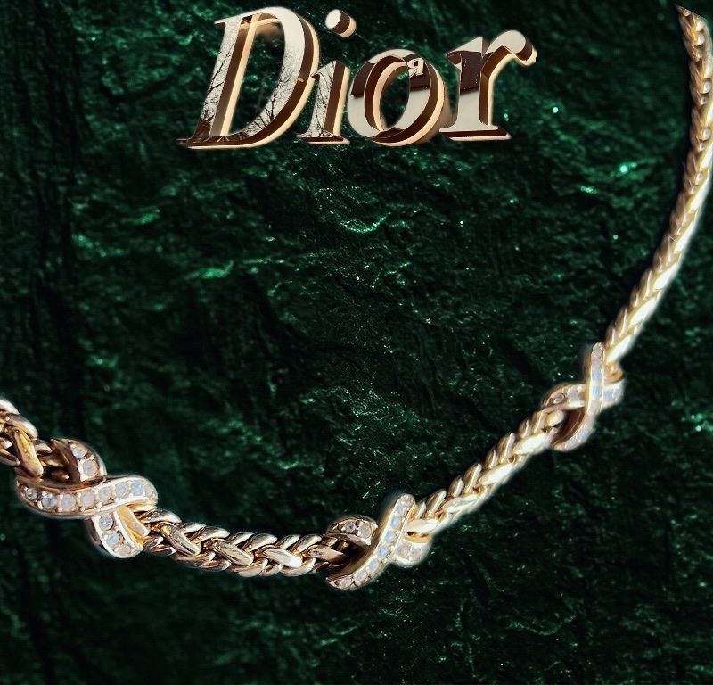 Dior Catenine: Collier Dior plaqué or zirconium  Vintage – Usato da Pont (Veveyse) venduto da pil_k9jp 5
