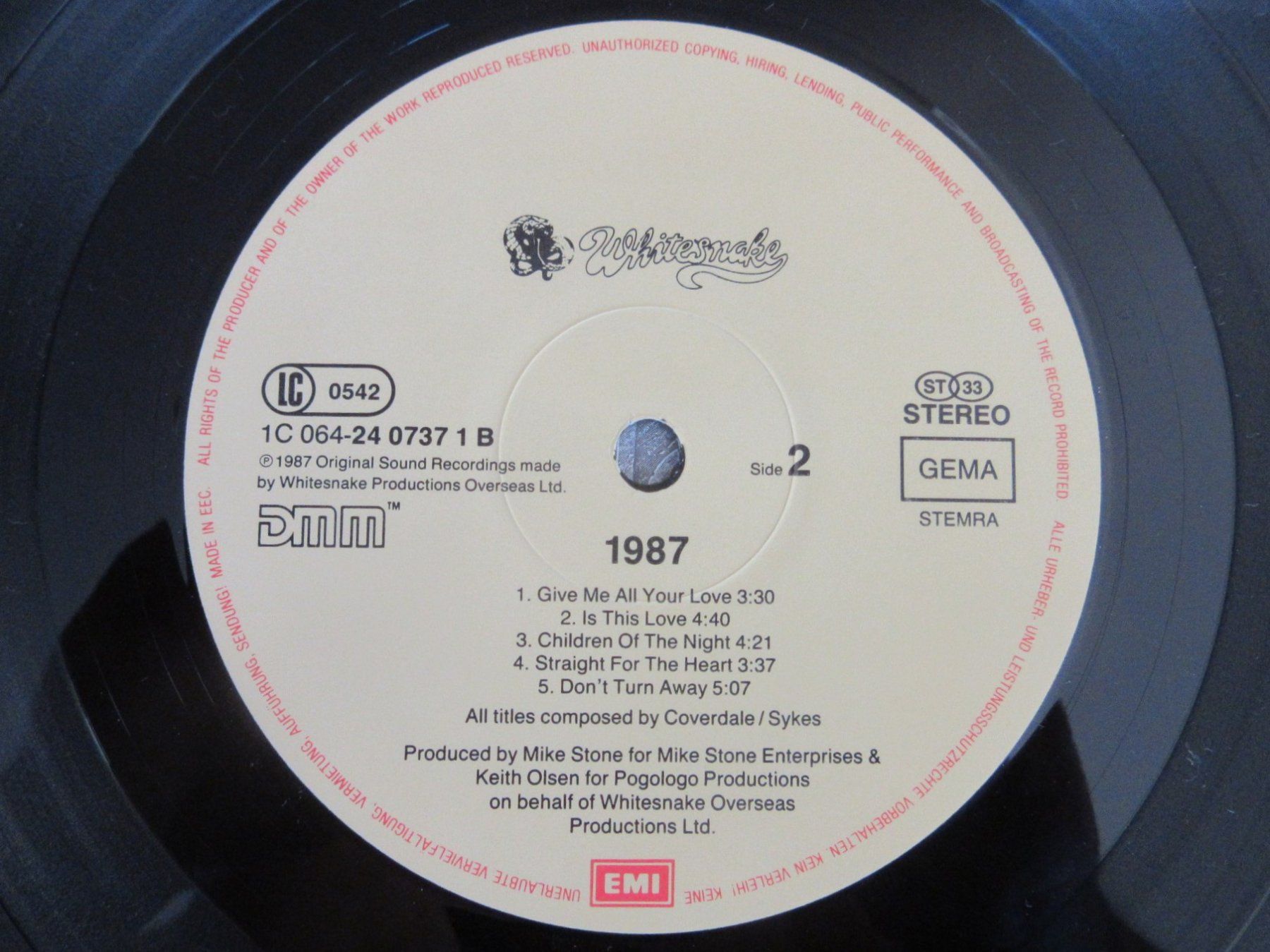 Schallplatten: Langspielplatte "WHITESNAKE" - 1987 – Gebraucht aus Degersheim von Tforelle 6