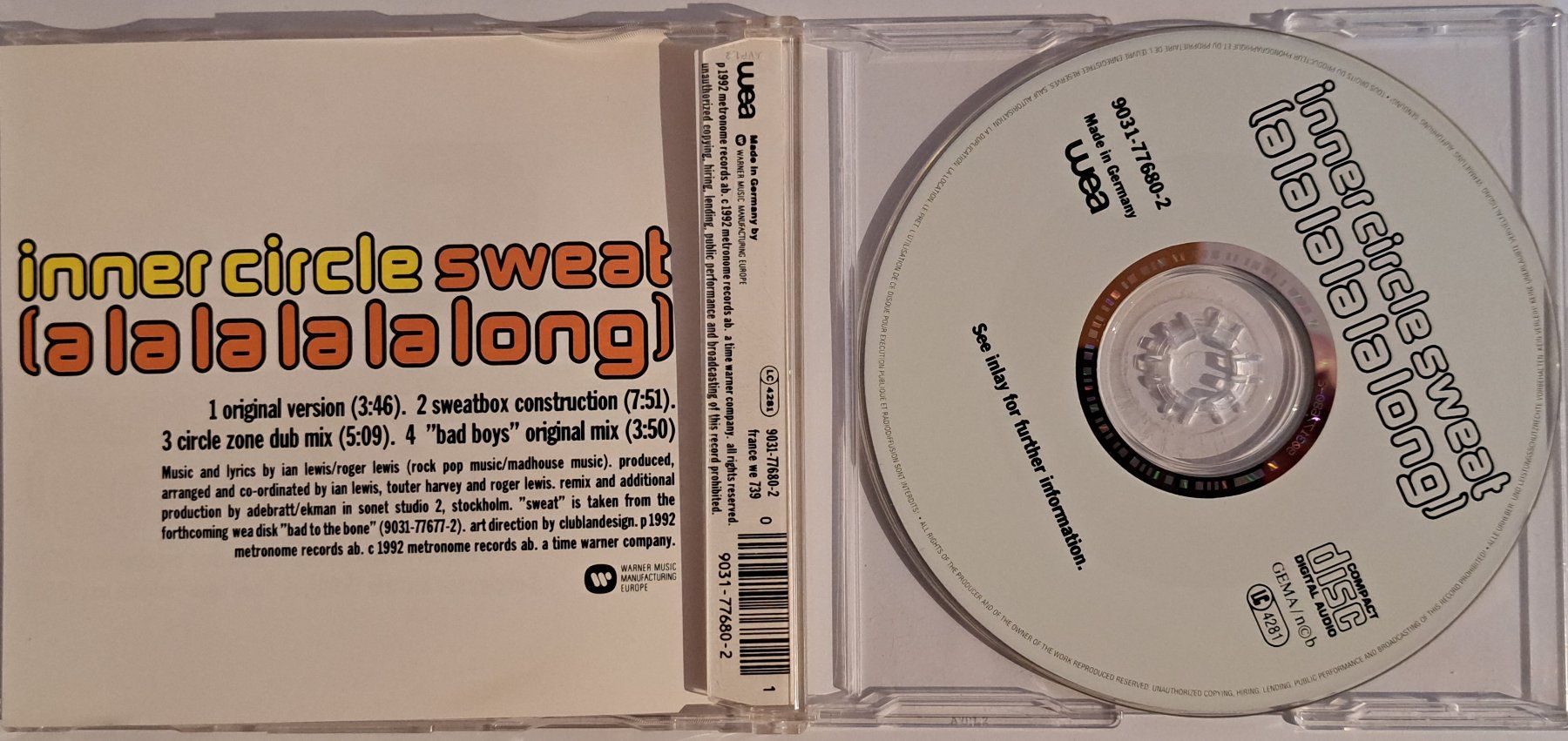 CD: innercircle Sweat (a la la la la Long 1992 - Maxi CD – Usato da Tenniken venduto da mik_6mxg 7