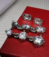 Boucles d'oreille argent diamants de moissanite de 1,8  ct