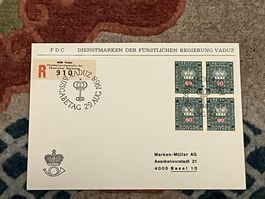 1 Erstagsbrief LI Einschreiben Viererblock 1968