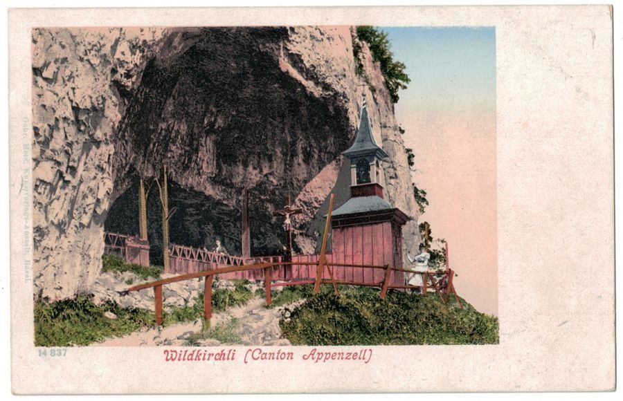 Cartoline postali: Wildkirchli, belebt, um 1900 – Usato da Frauenfeld venduto da POML