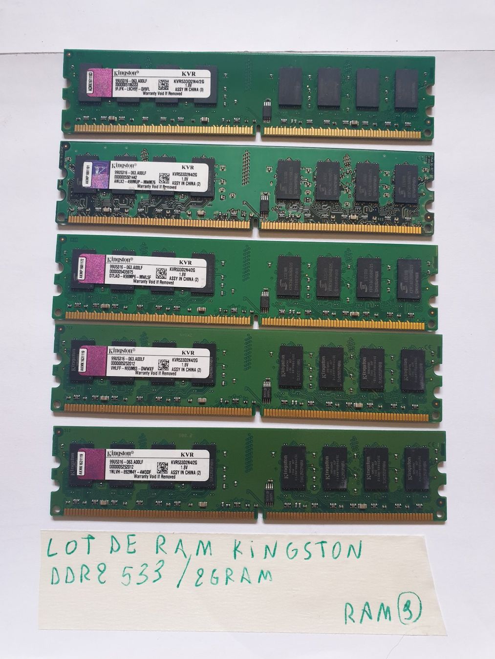 Corsair Mémoires / RAM: RAM Kingston DDR2 / 533 / 2Gram – D'occasion à Moudon par Amaroli7