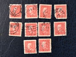 Lot timbres Suède Gustaf V