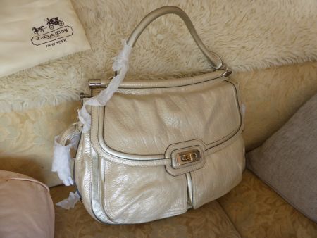 COACH LEDER HANDTASCHE GOLD ANTIK - LUXUS PUR - FABRIKNEU