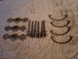 Antikes Messing Möbelbeschläge-Set 3-teilig (22)