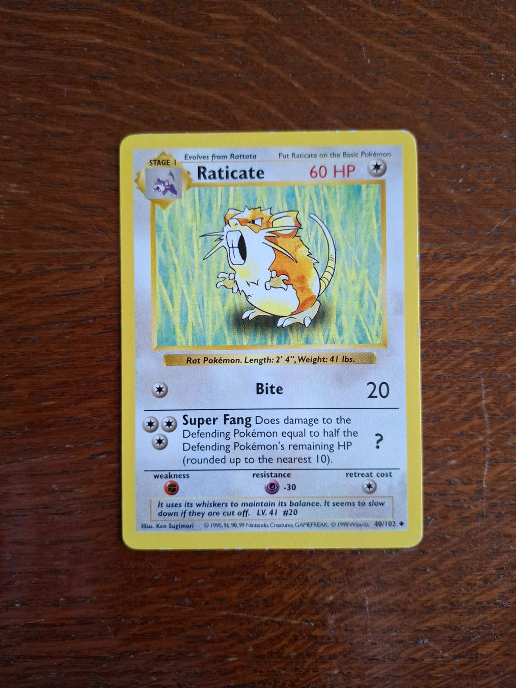 Pokémon Carte collezionabili: Pokemon Raticate Base Set Shadowless 40/102 – Usato da Giornico venduto da ale_lc8k
