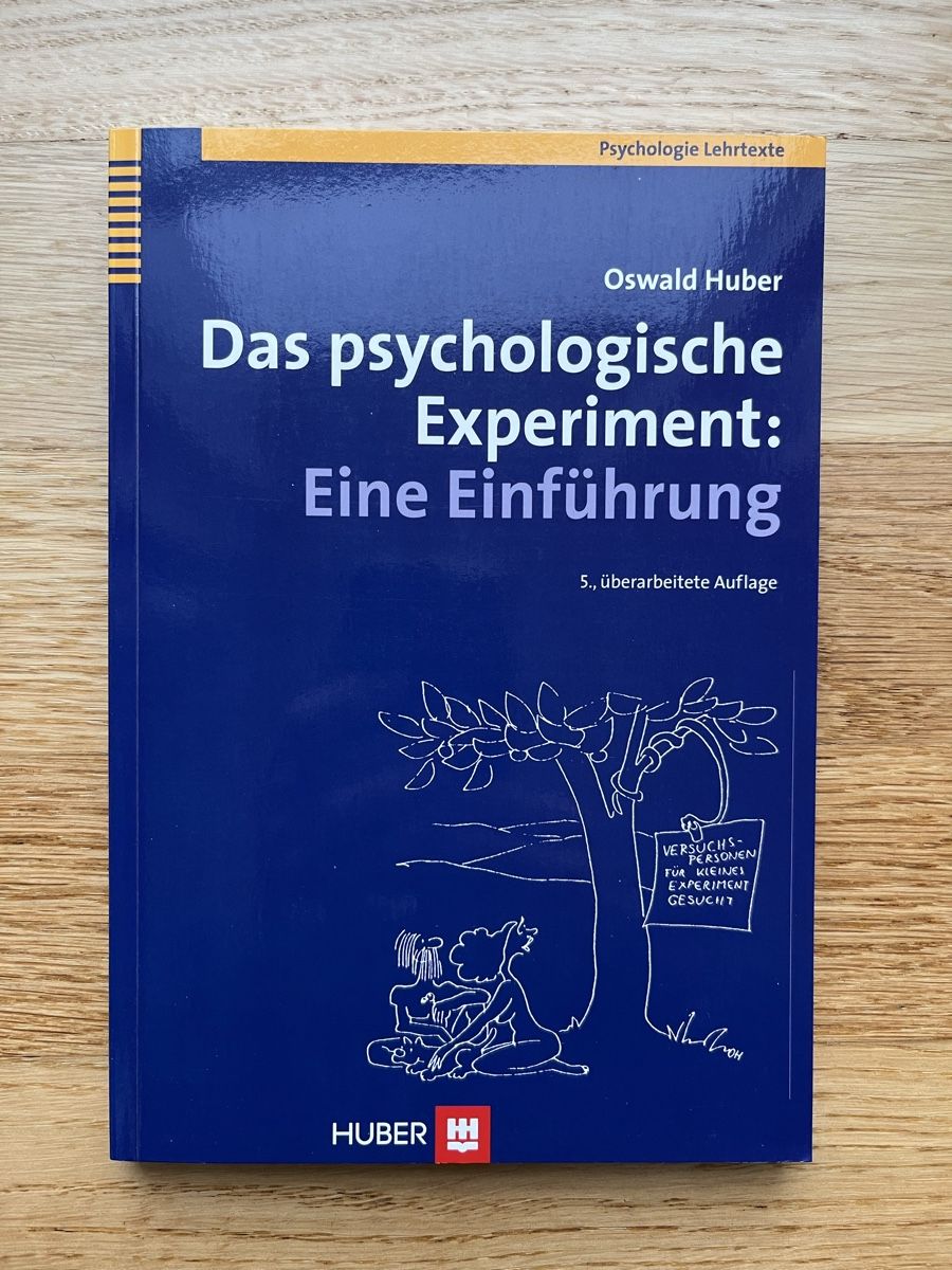 Libri: Das psychologische Experiment: eine Einführung – Usato da Zürich venduto da yeti044