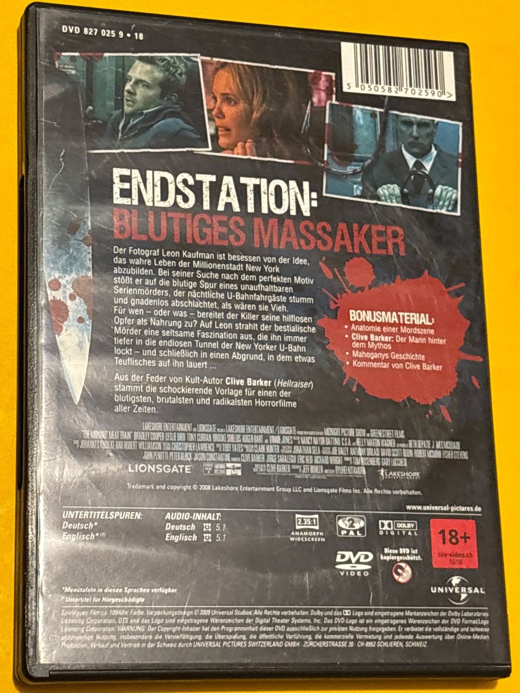 Tutti i DVDs: Midnight Meat Train DVD – Usato da Spreitenbach venduto da SwissTradeMan 1
