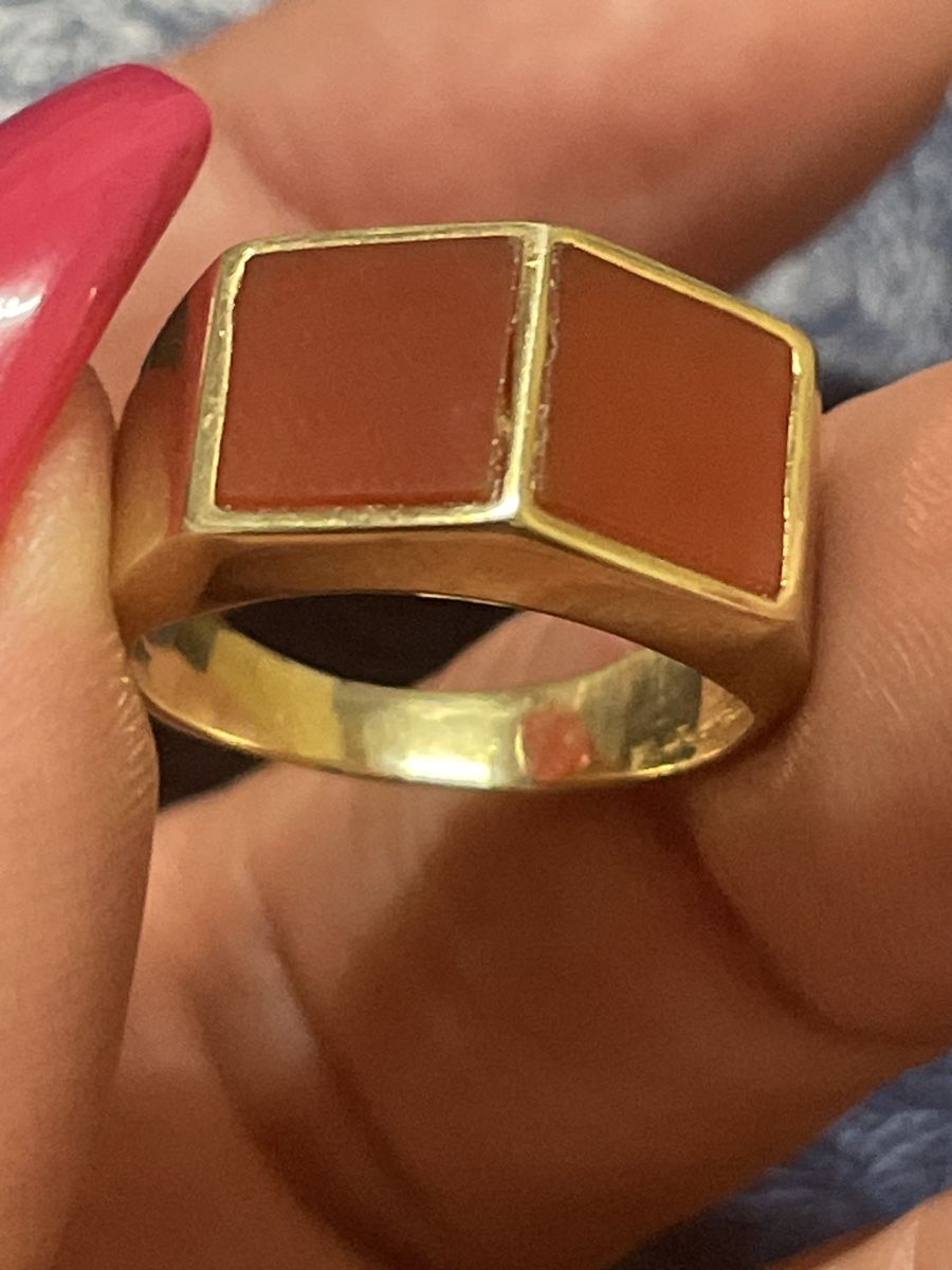 Anelli: Bague en or 14 carats avec corail – Usato da Montreux venduto da Pipo7878 2