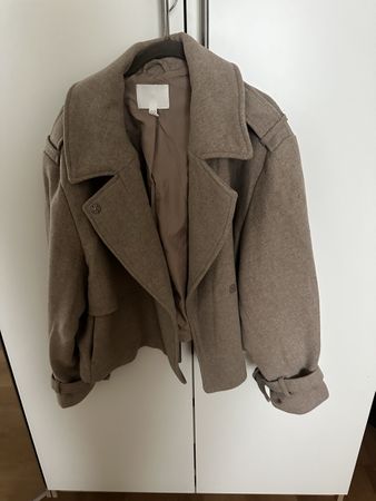 Warme Winterjacke Trenchcoat Gr. S beige