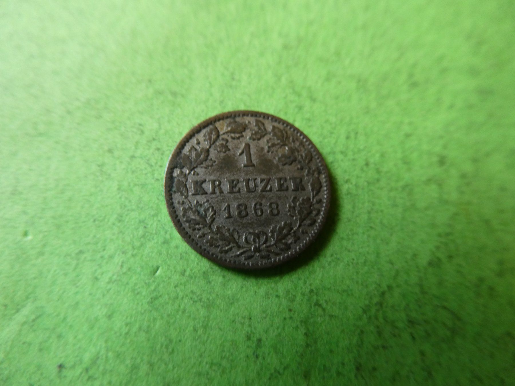 Alle Münzen: Württemberg 1868, 1 Kreuzer – Gebraucht aus Hinterforst von Rohusri 1