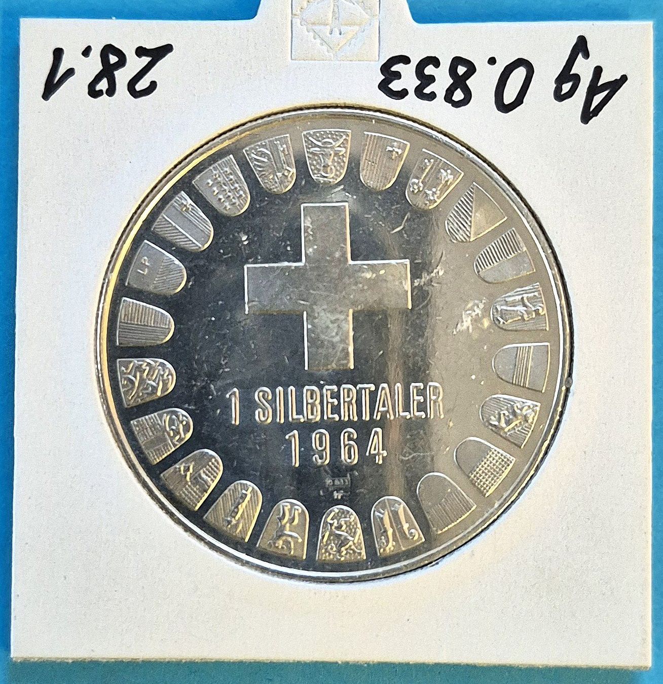 Medaglie: Silber 28gr - Silbertaler ZÜRICH 1964 – Usato da Oberriet SG venduto da hansiw1969