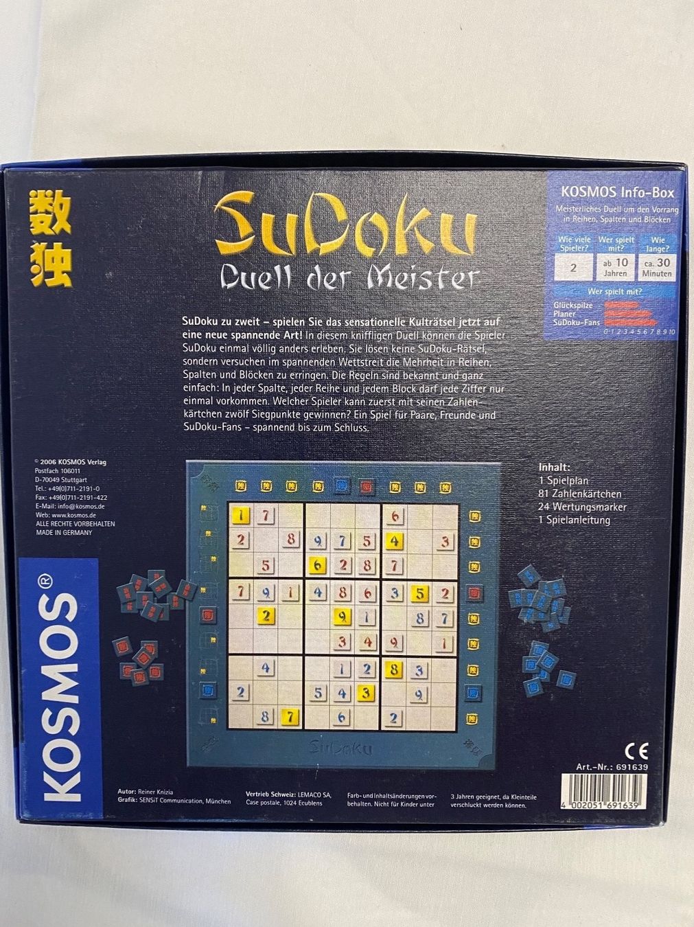 Giochi: SPIEL SUDOKU DUELL DER MEISTER – Usato da chiasso venduto da Wulli 1