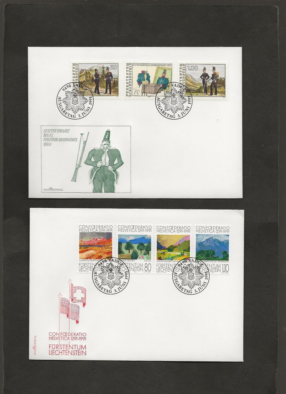 Tutti i francobolli: 16 FDC Liechtenstein 1991 bis 1993 – Usato da Au ZH venduto da xelagreb01 2