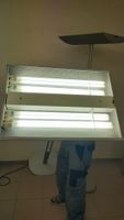 2 Stehlampen Büro Leuchtstoffröhren silber gebraucht
