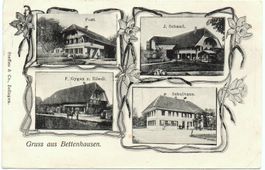 Jugendstil Gruss aus BETTENHAUSEN Post - J. Schaad - Rössli