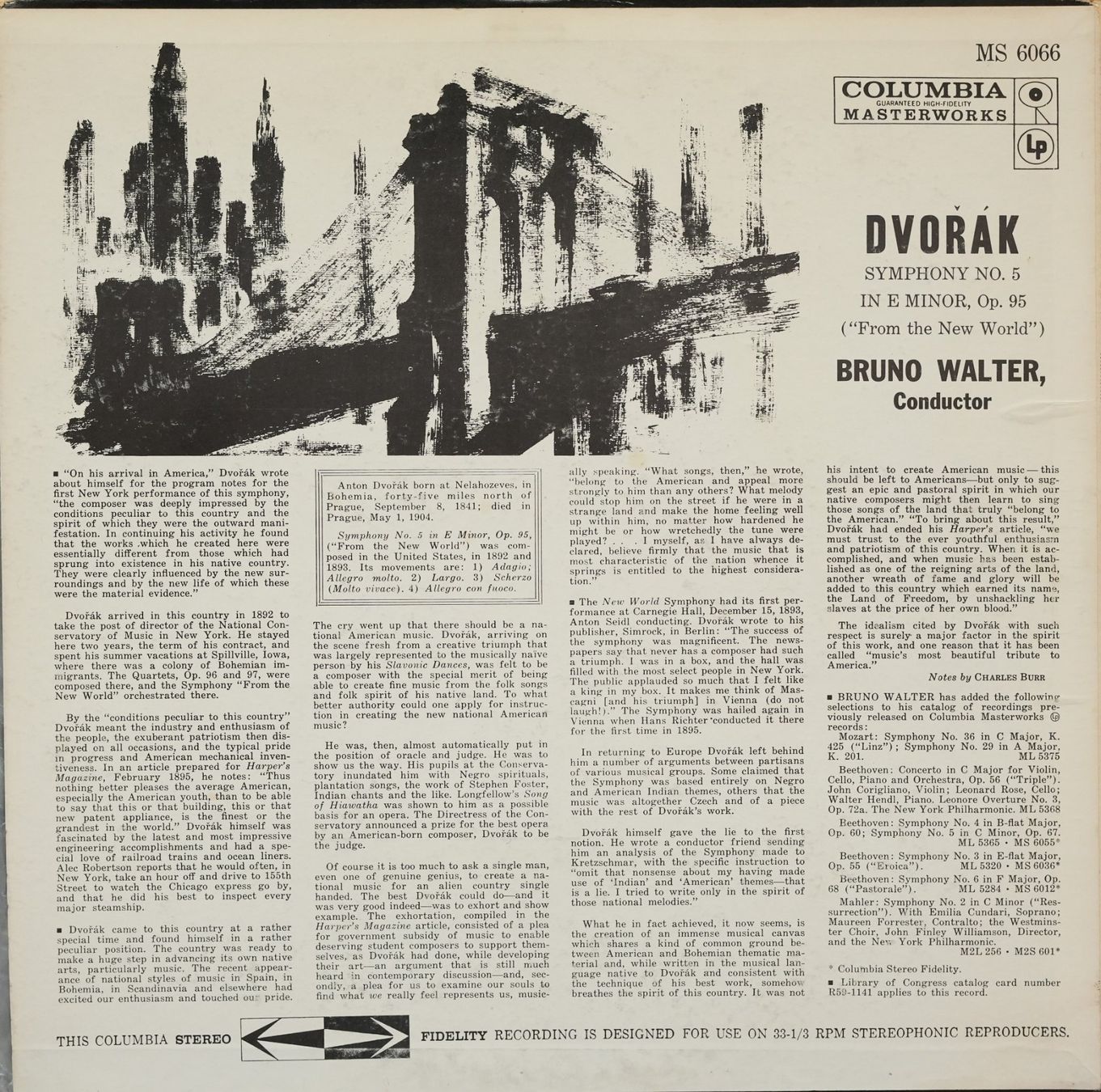Dischi in vinile: Columbia MS 6066 / Dvorak / New World Symphony – Usato da Brunnen venduto da Techfreak1 1