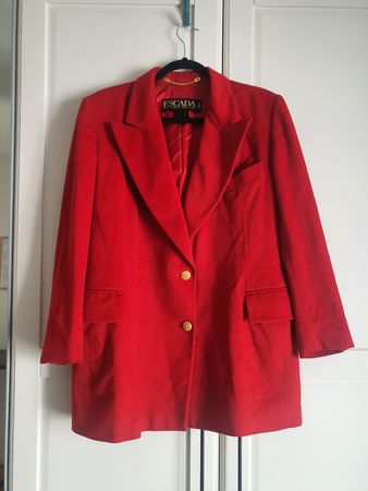 Escada Margaretha Ley Blazer Red Cashmere Size 38