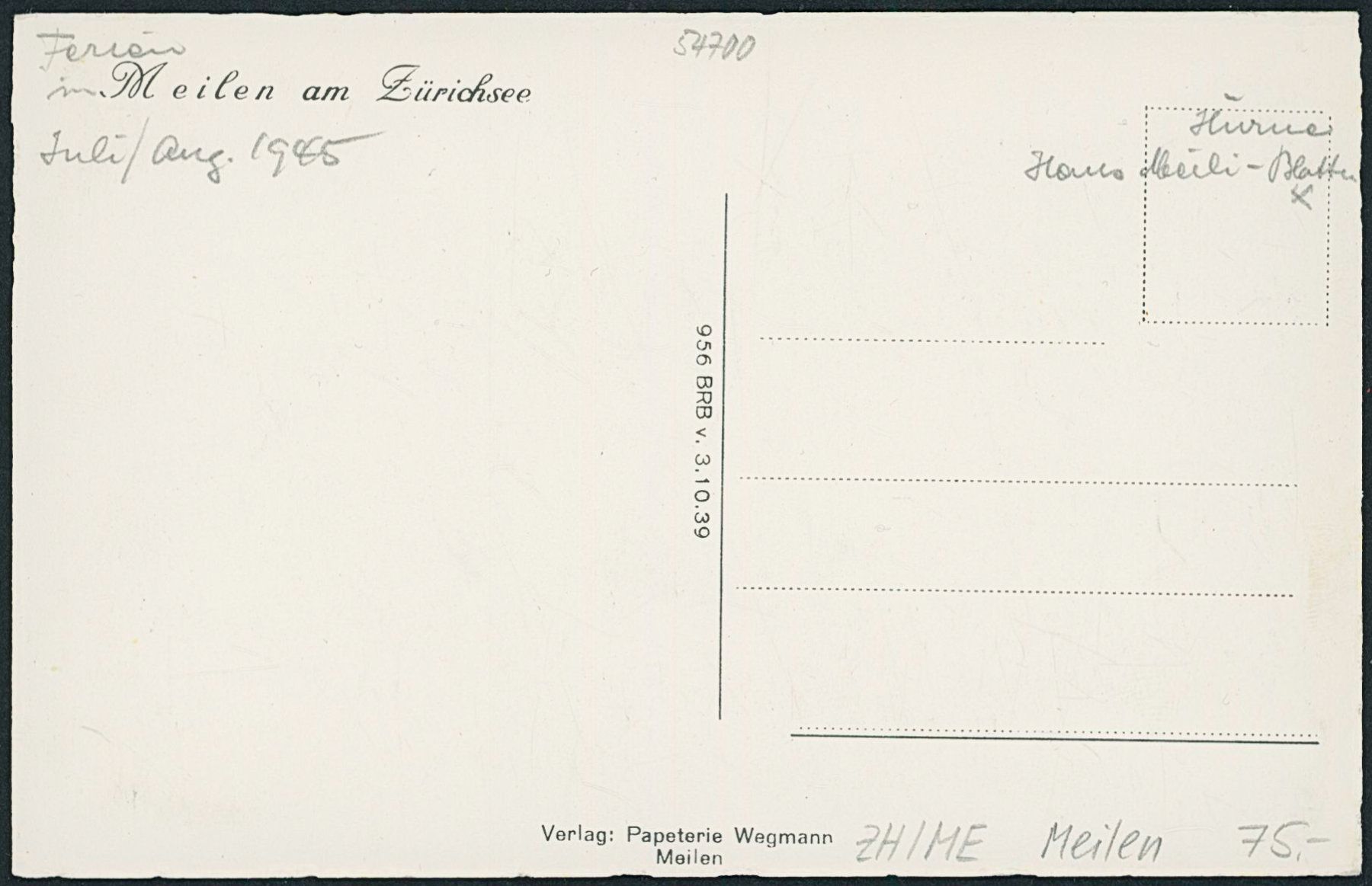 Ansichtskarten: ZH Meilen – Neu (gemäss Beschreibung) aus Schindellegi von stationary 1