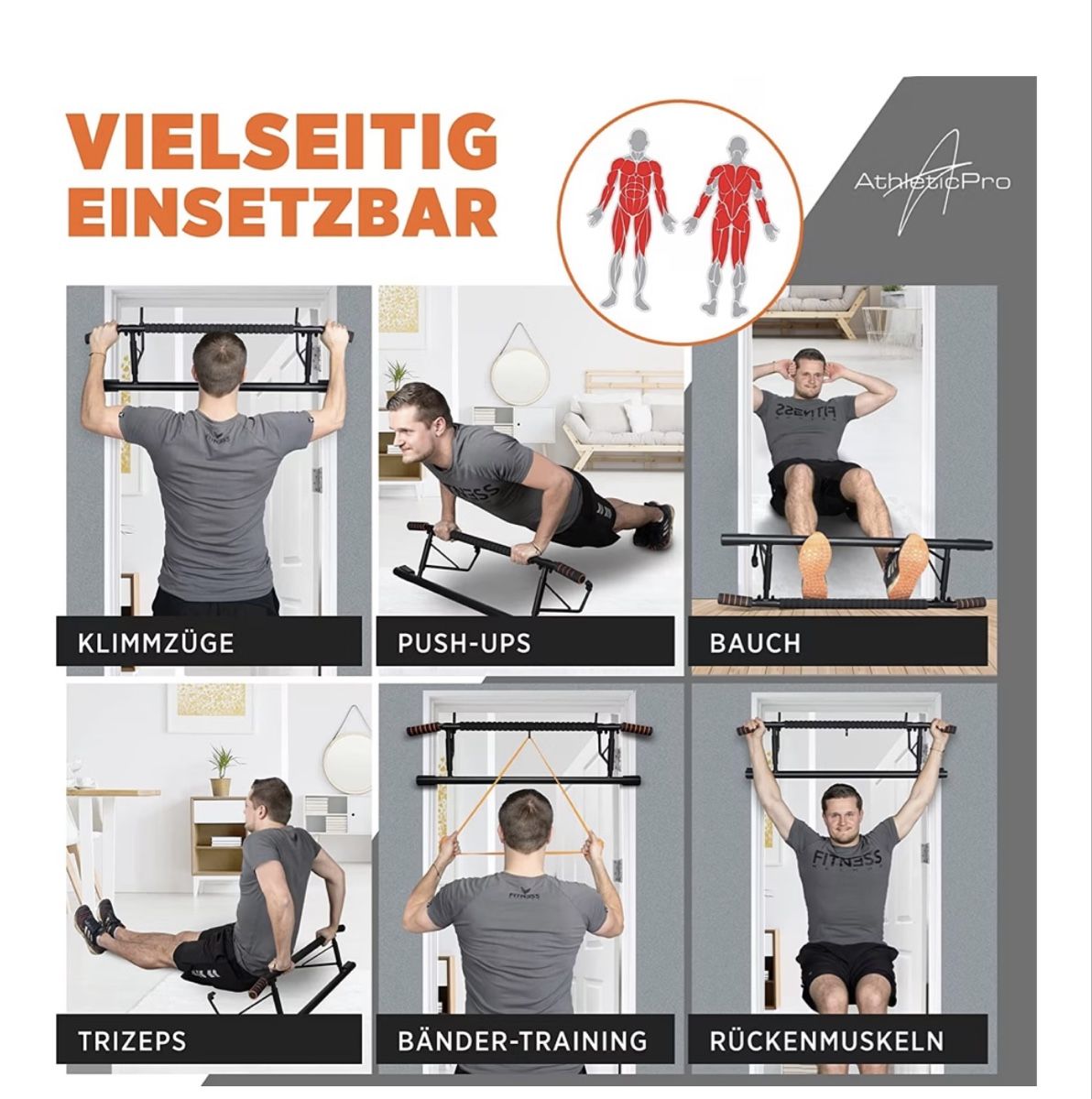 Hometrainer: AthleticPro Klimmzugstange – Nuovo e nell'imballaggio originale da Zürich venduto da couch71 2