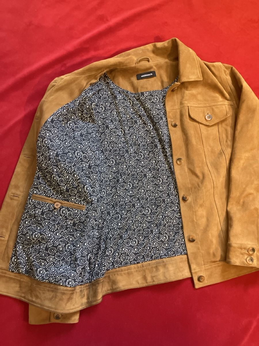 Giacche: Wildlederjacke Walbusch braun gemustertes Innenfutter – Usato da Muralto venduto da jac_hkz5 3