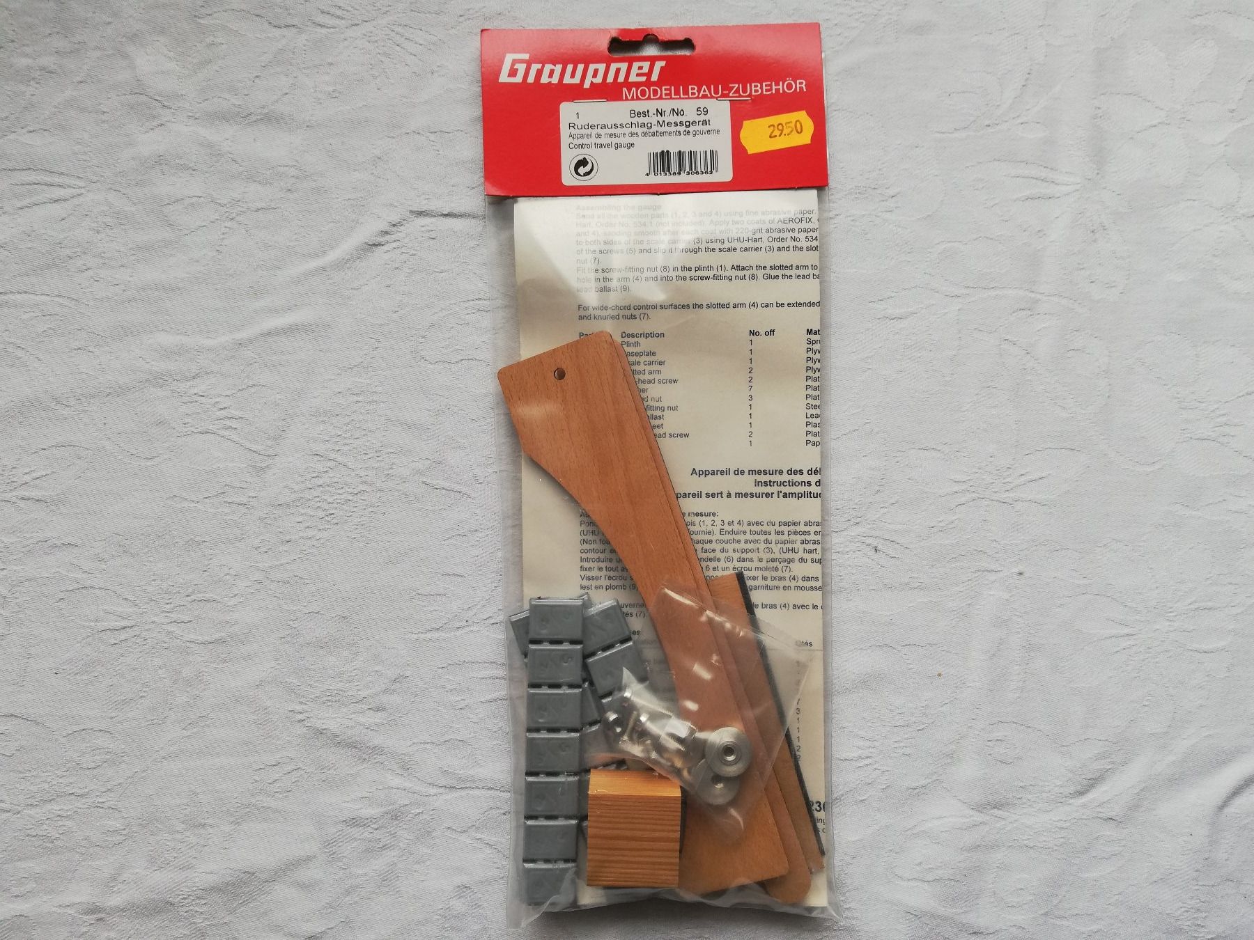 Graupner Modellismo RC: GRAUPNER Ruderausschlag-Messgerät – Nuovo e nell'imballaggio originale da Flüh venduto da AMS-Modellbau