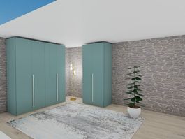 Designer Kleiderschrank-Set SORMANI in Avio Matt - Neuwertig
