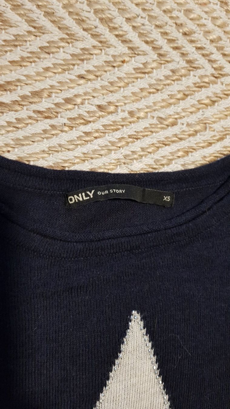 Only Pullover & Sweatshirts: Only Pullover Stern Gr XS- S Baumwolle Dunkelblau Silber – Gebraucht aus Menznau von Valinor 4
