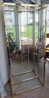 Glasvitrine mit Messingrahmen