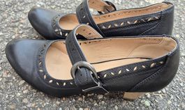 Schwarze offene Schuhe mit breitem Absatz Gr.41