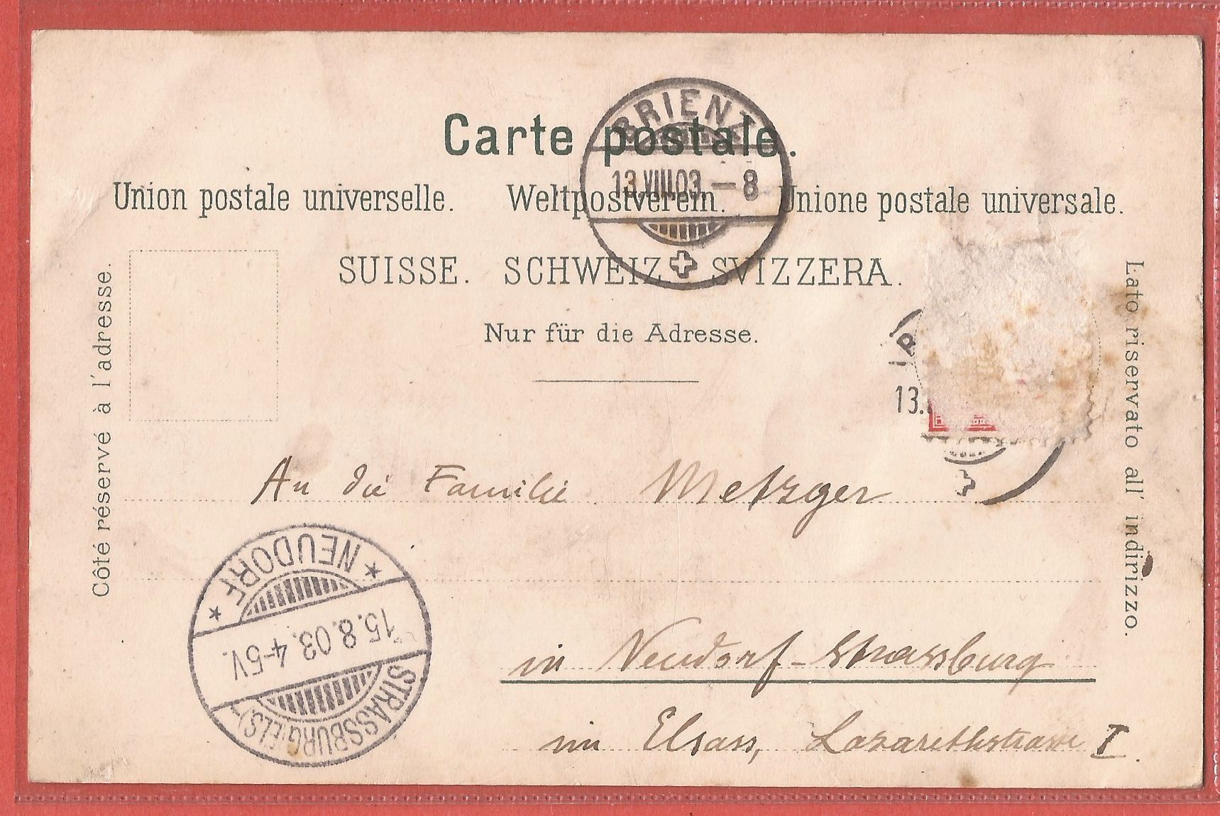 Cartoline postali: Axalp bei Brienz - Litho 1903 – Usato da Fislisbach venduto da Porano 1