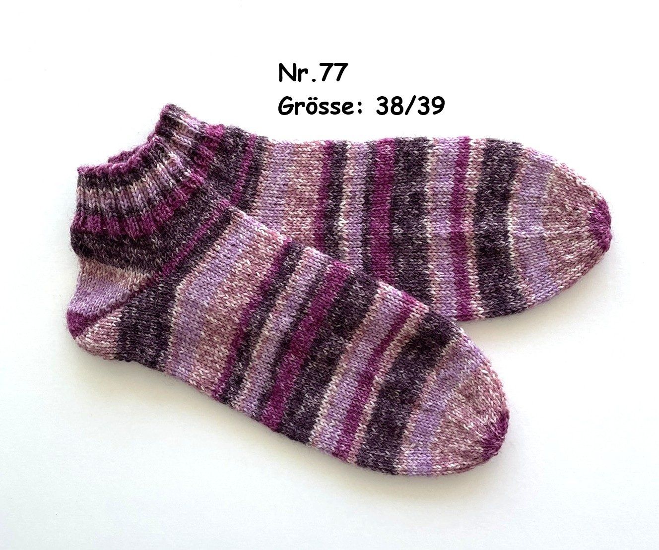 Calze: Sneaker - Socken handgestrickt  Gr.38/39  Nr.77 – Nuovo e nell'imballaggio originale da  venduto da