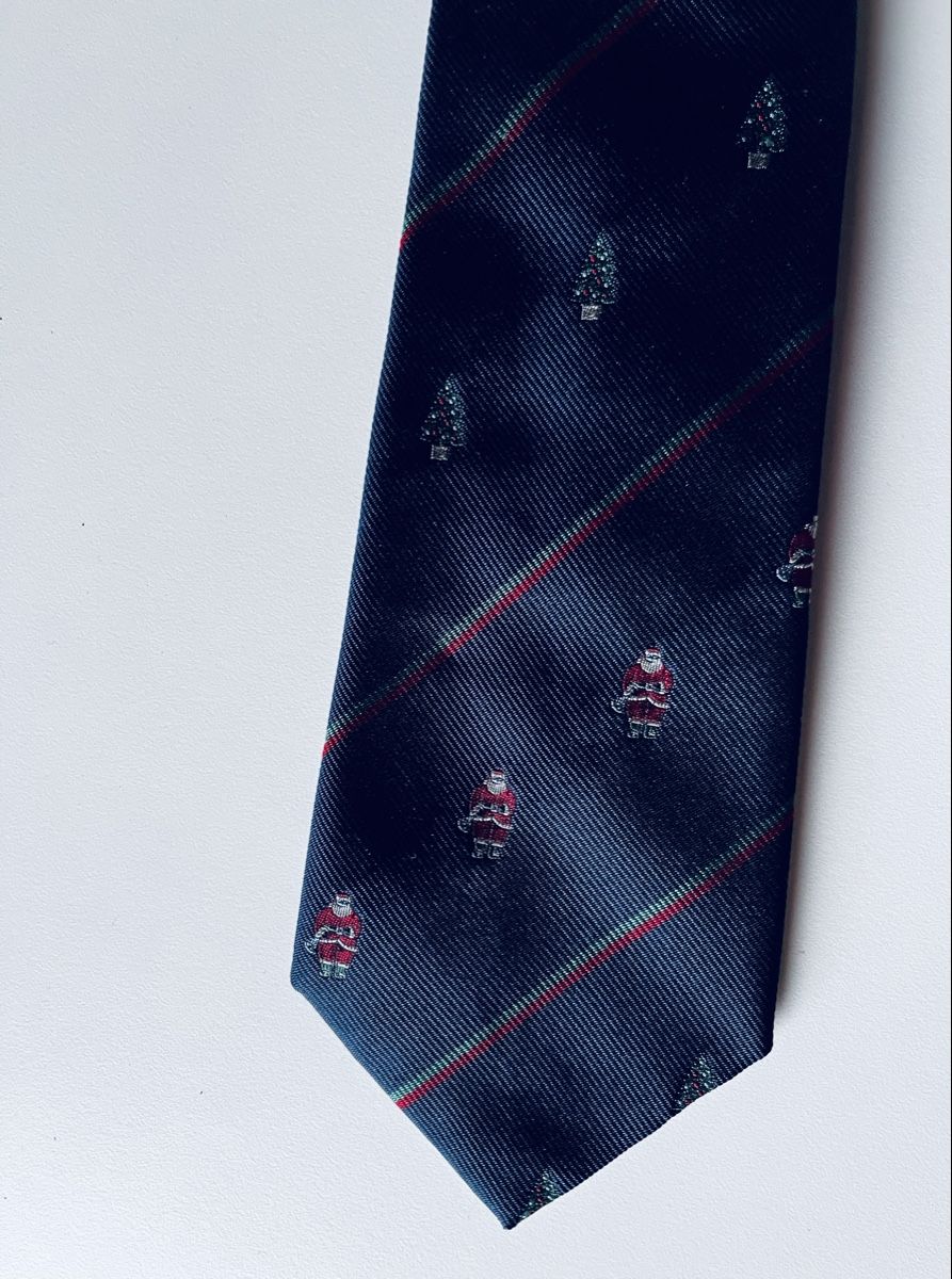 Krawatten: Weihnachtskrawatte Gatsby Seide gestreift blau, VERSAND ✅ – Neu (gemäss Beschreibung) aus Niederhünigen von Auschra