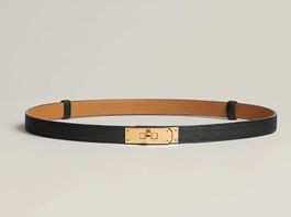 Orig. Hermes Kelly 18 Gürtel schwarz rosé gold neu, NP 1100