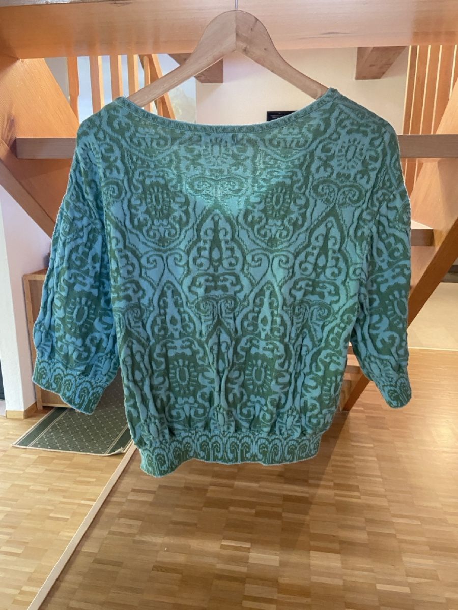 Ivko Maglioni & Felpe: IVKO Jacquard V Neck Pullover Filigree Short Sleeve Bluse – Usato da Münchenstein venduto da B771 6