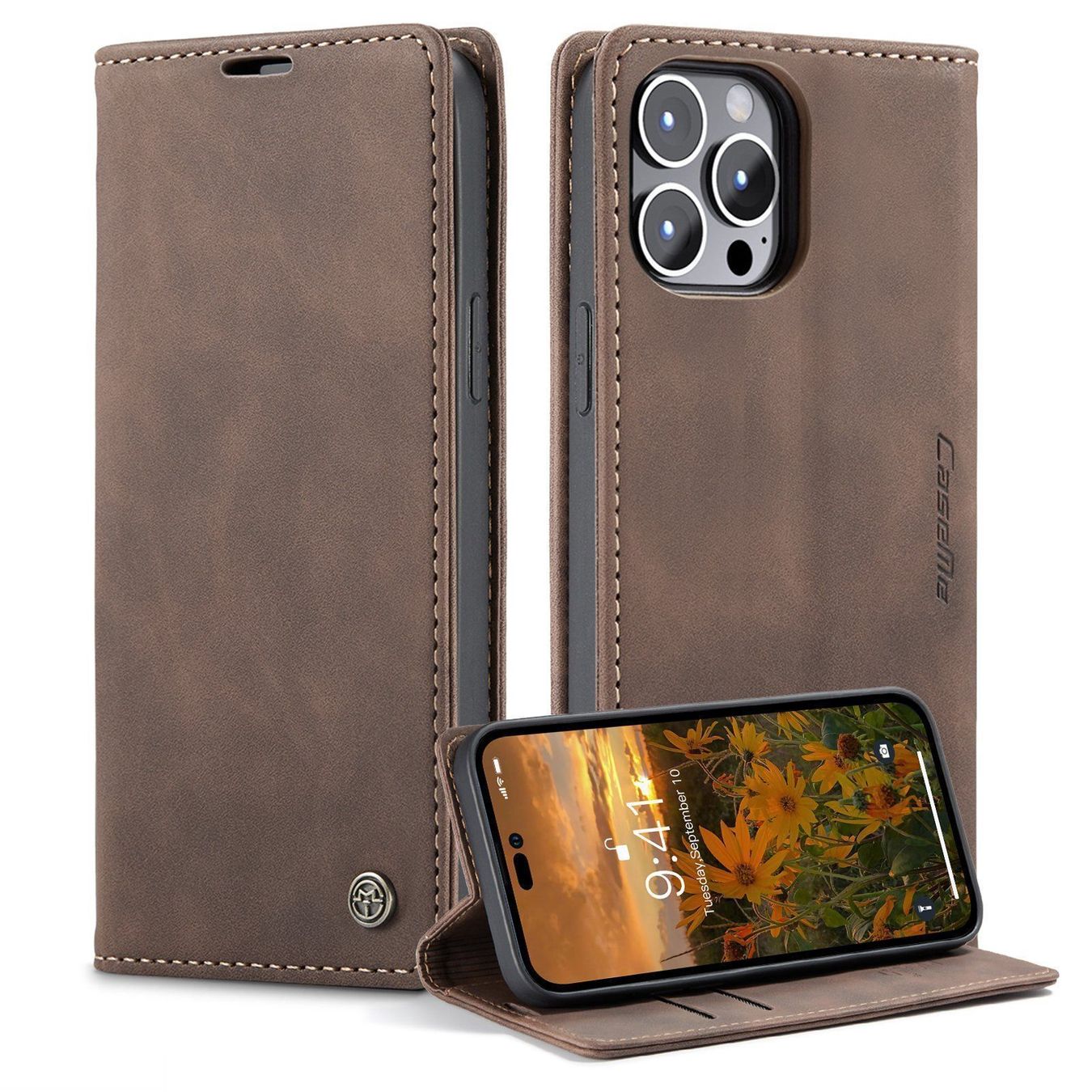 Cover & Protezioni schermo: iPhone 14 Pro Max - étui portefeuile support Brun foncé – Nuovo e nell'imballaggio originale da Morges venduto da DigiAC
