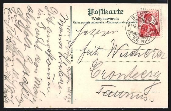 Ansichtskarten: AK Basel, Letziturm mit Uferpartie, 1909 – Gebraucht aus Berlin von bartko-reher 1