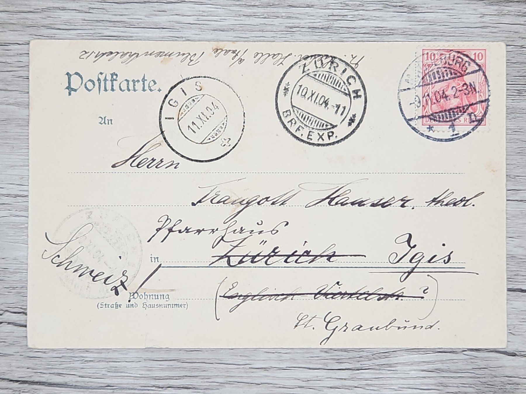 Tutti i francobolli: CL16 Carte Postale + Timbre Allemagne 1904 – Usato da Cousset venduto da Patrick_Collections 1