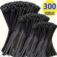 300 Stk. Kabelbinder Schwarz, Verschluss, Neu, Top Qualitat!