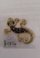 Lustiger Stempel "Let's Party" mit Gecko