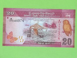 Sri Lanka 20 Rupees Note - Sehr guter Zustand - Selten!