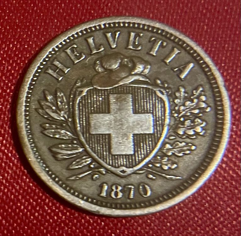 2 Rappen 1870 SS ab 1 Fr. Rare Coin (Usato) a Gordola per CHF 11 – con ...