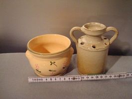 ❗jetzt  6.- Fr. !!❗ - bemalter Topf und Vase - Keramik