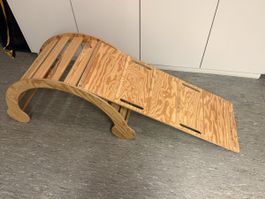 Kletterbogen Holz mit Rutschbrett, gebrauchter Zustand