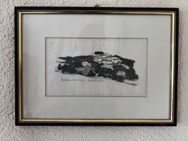 Holzschnitt Emmentaler Landschaft Zbinden 