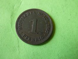 Dt. Reich 1907 F, 1 Pfennig