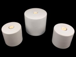 Kerzenhalter 3er Set Weiss Steingut