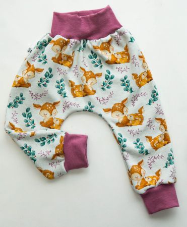Fleece Pumphose mit Bambi/Reh-Familie - Gr.86/92 NEU