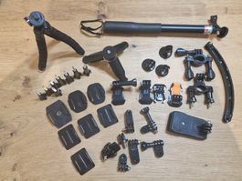 Actioncam Zubehoer Set Halterungen Stativ Selfie Stick neu